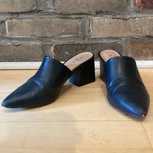 Aldo black mules , size 7.5